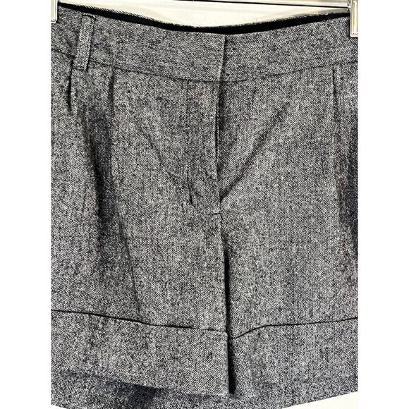 Express Wool Shorts 10 Gray Cuffed Y2K Preppy Academia Leopard Print 80s Classic - Picture 5 of 16